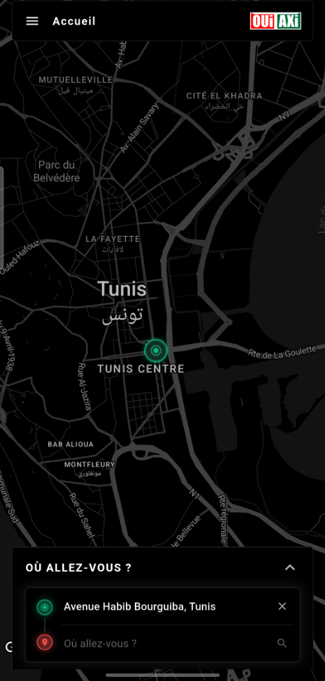 Application OuiTaxi Tunisie
